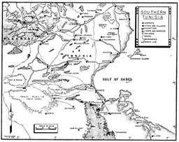 Map of Southern Tunisia