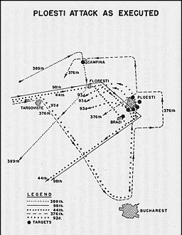 Ploesti Attack As Flown