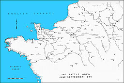 Map: The Battle Area -- June - September 1944