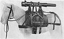 Figure 328. Tube of model 41 (1908) 75-mm infantry (mountain) gun fastened to pack saddle