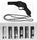 Figure 378. Model 97 signal pistol with various types of signal cartridges