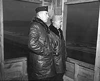 Photo # 80-G-252063:  RAdm. John Wilkes watches a landing exercise at Woolacombe, England, October 1943