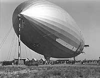 Photo # NH 42157: USS Akron moored at Sunnyvale, California, circa May 1932