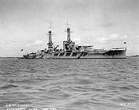 Photo # NH 44462:  USS Oklahoma at Guantanamo Bay, Cuba, 1 January 1920