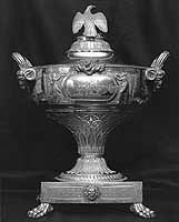 Photo # NH 48965:  Silver urn presented to Isaac Hull by the Citizens of Philadelphia.  Photographed by B.L. Mason, 1964