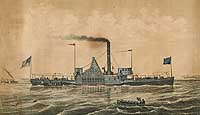 Photo # NH 52665-KN:  USS Jacob Bell.  Colored lithograph published circa the 1860s