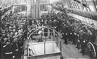 Photo # NH 54399: General Muster on board USS Enterprise, circa spring 1890