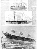 Photo # NH 59569:  1861 illustrated article on the ironclads Gloire and Warrior