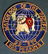 Photo # NH 68091-KN:  Jacket patch of a 1960s USS Perkins insignia