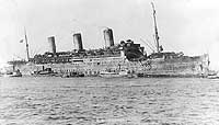 Photo # NH 70166:  USS Leviathan entering New York Harbor, March 1919