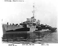 Photo # NH 91565:  USS Newell anchored in New York Harbor, 2 June 1944