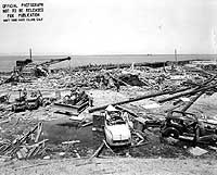 Photo # NH 96823: Damage at the Port Chicago, California, Naval Magazine resulting from the 17 July 1944 ammunition explosion