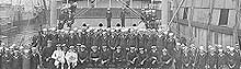 Photo # NH 97837:  Officers & crew of USS Santa Malta, 1919.  Photographed by  Hughes & Estabrook