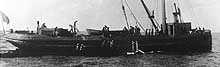 Photo # NH 100118:  Navy salvage barge Salvor, circa 1918