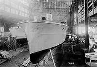 Photo #  NH 102200:  Motor Boat Sea Tag in a boat shed, probably at the time of her completion in 1917