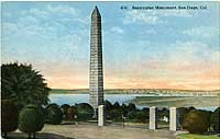 Photo # NH 102774-KN:  USS Bennington Monument, Fort Rosecrans, San Diego, California.  Postal card mailed in 1922