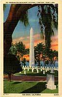 Photo # NH 102776-KN:  USS Bennington Monument, Fort Rosecrans National Cemetary, San Diego, California.  Postal card published circa the 1940s or 1950s