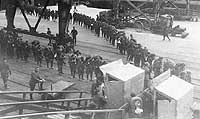 Photo # NH 103556:  Troops boarding USS Santa Paula at Bordeaux, France, 1919