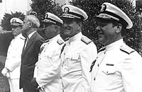 Photo # NH 103813: Senior attendees at CNO change of command ceremonies, Annapolis, MD., 29 June 1974.  Photographed by PHC B.M. Anderson