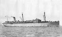 Photo # NH 104800:  USS Matsonia arriving in New York harbor, 1919