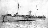 Photo # NH 105703:  USS Roanoke arriving off New York with troops on board, 1919