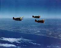 Photo # 80-G-K-16431: Grumman F3F-3 fighters from USS Yorktown fly in formation, circa 1939-1940