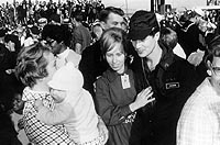 Photo # K-67346: Pueblo crewmen are welcomed back to the U.S., 24 Dec. 1968