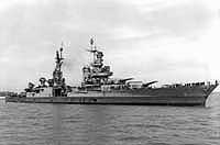 Photo # 19-N-86911:  USS Indianapolis (CA-35) off the Mare Island Navy Yard, 10 July 1945