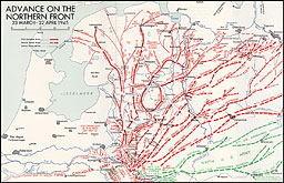 Map 12.--Advance on the Northern Front, 23 March-22 April 1945