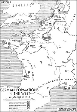 Sketch 2.--German Formations in the West, 23 October 1943