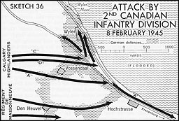 Sketch 36.--Attack by 2nd Canadian Infantry Division, 8 February 1945