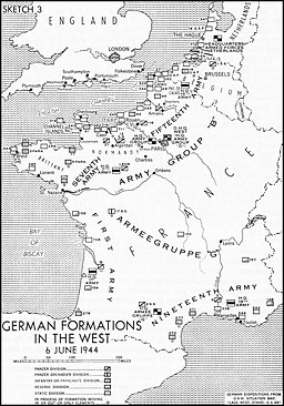 Sketch 3.--German Formations in the West, 6 June 1944