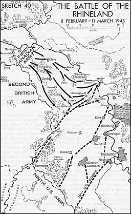 Sketch 40.--The Battle of the Rhineland, 8 February-11 March 1945