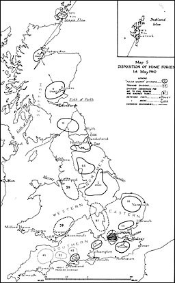 Map 5. Disposition of Home Forces, 1 May 1940