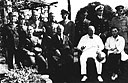 GENERALISSIMO CHIANG KAI-SHEK AND MADAME CHIANG seated with President Roosevelt and Prime Minister Churchill at the Cairo conference