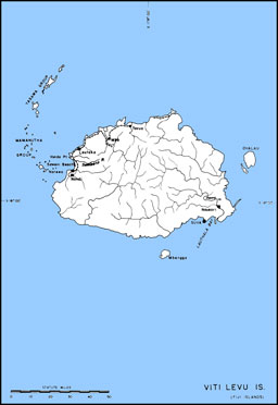 Map: Viti Levu Island (Fiji Islands)