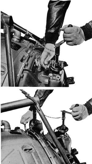 Activating the elevation hand crank