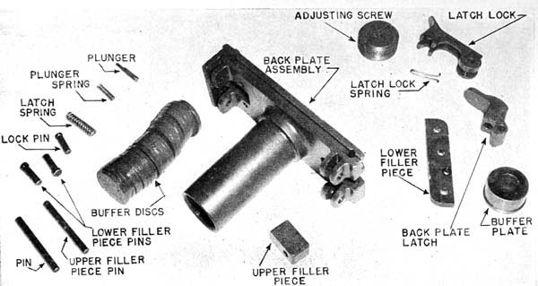 The back plate group for the basic gun.