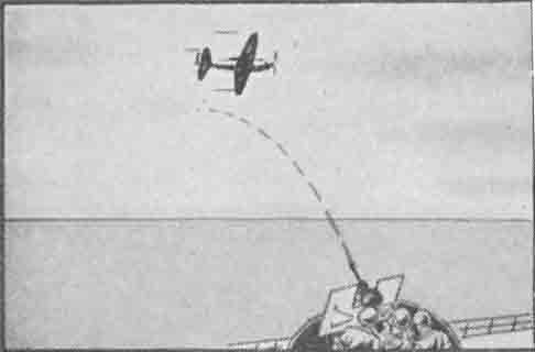 20mm gun tracer stream behind aircraft