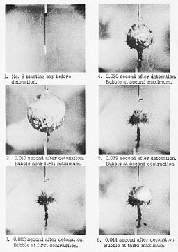 Photo 15-2: High speed photographic history of gas bubble oscillations