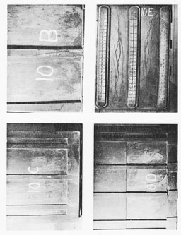 Photo 19-1: HALIBUT (SS232). View showing cracks in hard rubber outer casing of laminated battery jars