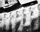 Photo 6-3. Tunny (SS232). Close view showing depressions in pressure hull plating between frames, starboard side