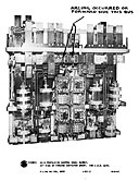 Photo 6-7. Tunny (SS232). View showing after side of forward contactor group on General Electric propulsion control cubicle.